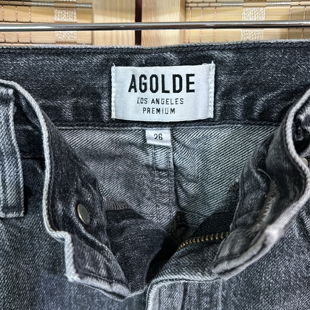 Agolde Jeanette Denim Mini Skirt Grey Size 26 - Picture 5 of 6